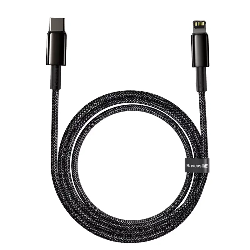 Kabel Baseus Tungsten Gold 2 m Czarny Lightning USB C