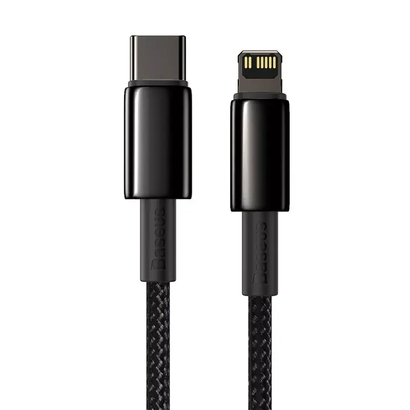 Kabel Baseus Tungsten Gold 2 m Czarny Lightning USB C