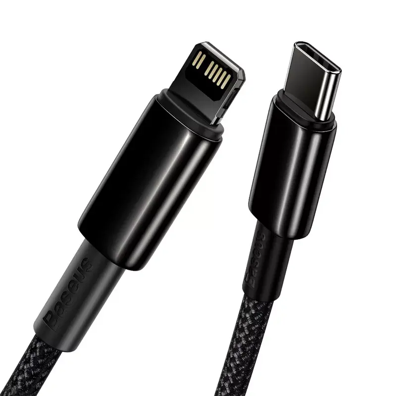 Kabel Baseus Tungsten Gold 2 m Czarny Lightning USB C