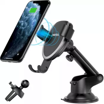 Uchwyt samochodowy do telefonu CHOETECH T536-S z ładowaniem bezprzewodowym 10W, mocowanie na desce rozdzielczej/szybie