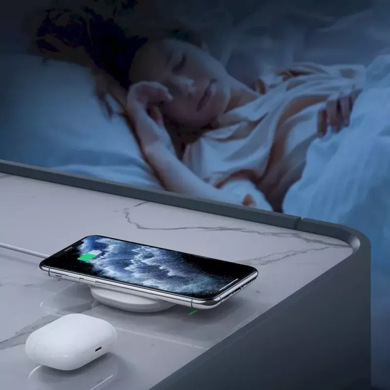 Podkładka do ładowania bezprzewodowego CHOETECH T550-F-v2 15W biała — Szybka ładowarka bezprzewodowa Qi 15W