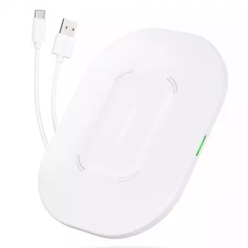 Podkładka do ładowania bezprzewodowego CHOETECH T550-F-v2 15W biała — Szybka ładowarka bezprzewodowa Qi 15W