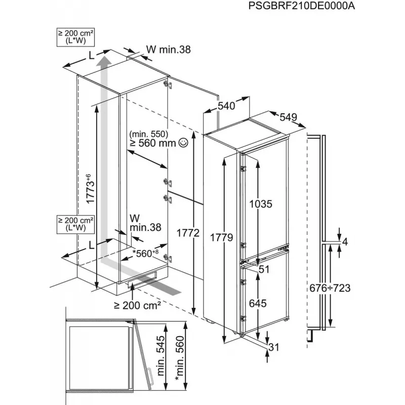 Lodówka do zabudowy Electrolux LND5FE18S 269 L