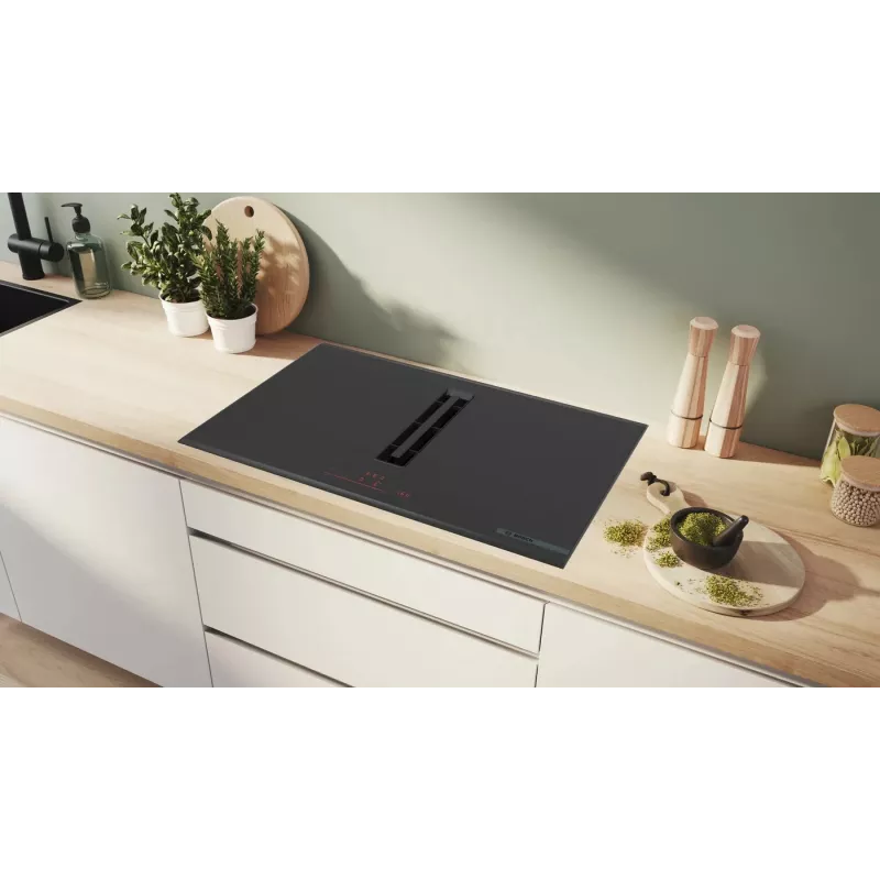 Bosch Serie 6 PVQ895H26E płyta indukcyjna Czarny Do zabudowy 80 cm Strefowa płyta indukcyjna 4 strefa(y) Wbudowany okap