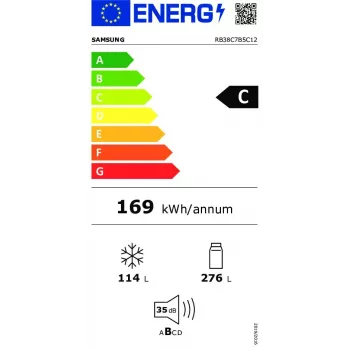 Samsung RB38C7B5C12/EF lodówka do zabudowy wolnostojącej Biała