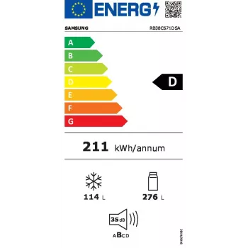 Samsung RB38C671DSA Wolnostojąca lodówka 390 L srebrna
