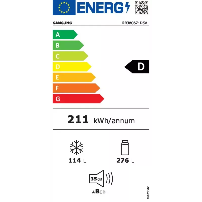 Samsung RB38C671DSA Wolnostojąca lodówka 390 L srebrna