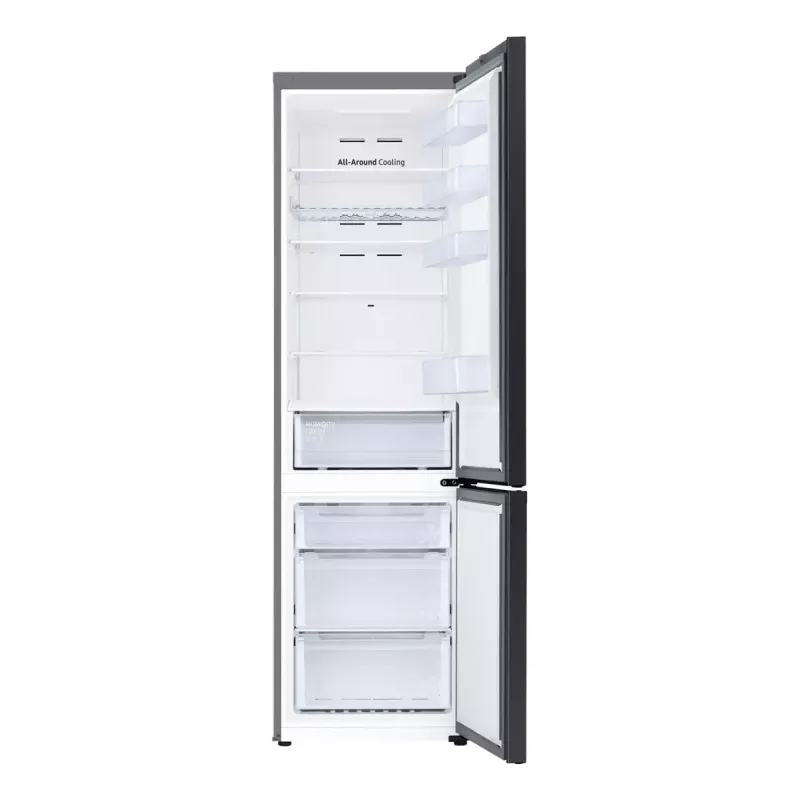 Wolnostojąca lodówka Samsung RB38C6B2E22 z No Frost, zawias prawy, 35 dB, klasa energetyczna E, wydajność zamrażania 8 kg/24h, 4 półki, 2 szuflady na warzywa, czarna
