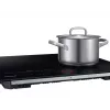 Wbudowana płyta indukcyjna Samsung NZ8500BM z czarnymi strefami, 4 strefy, sterowanie dotykowe, przedni panel sterowania, 590×520×48 mm