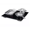 Wbudowana płyta indukcyjna Samsung NZ8500BM z czarnymi strefami, 4 strefy, sterowanie dotykowe, przedni panel sterowania, 590×520×48 mm