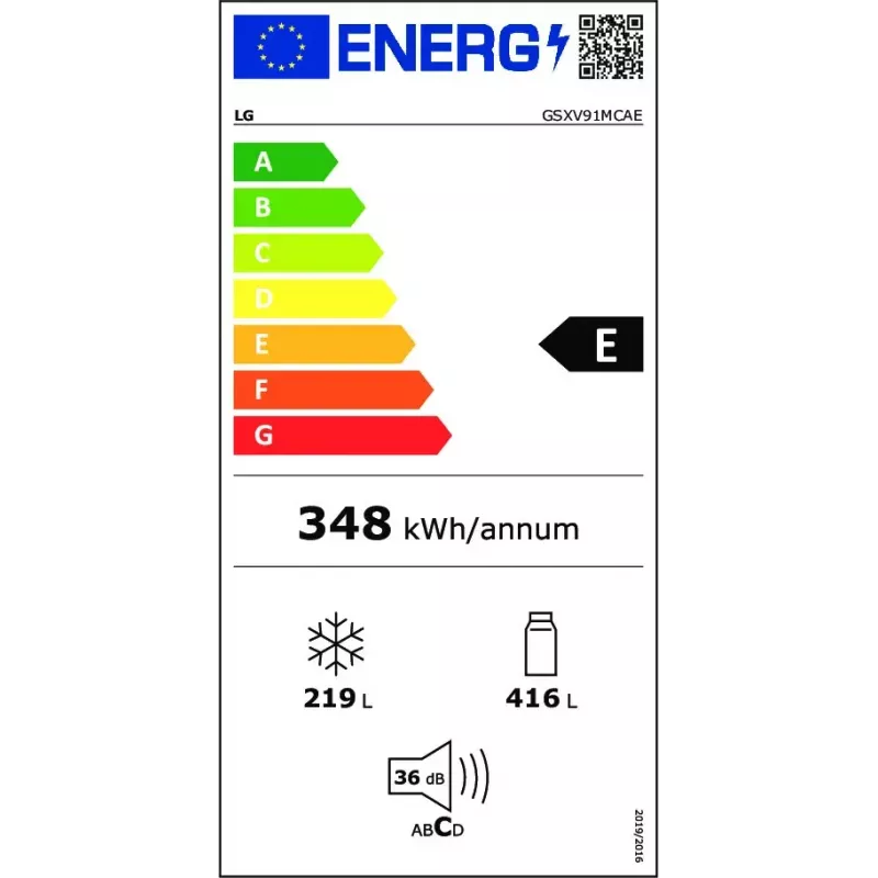 LG InstaView ™ ThinQ™ GSXV91MCAE Amerykańska lodówko-zamrażarka 635 L