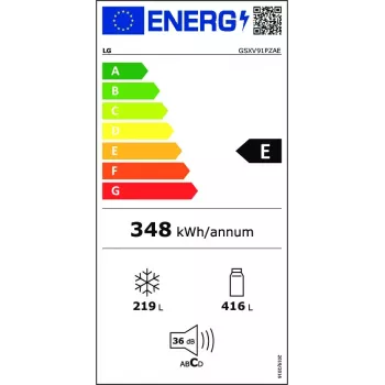 LG InstaView GSXV91PZAE lodówka side-by-side Wolnostojąca 635 L Czarna, Stal nierdzewna