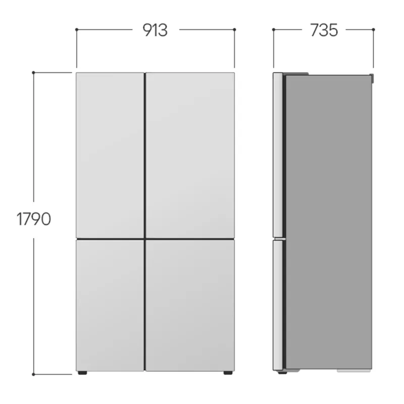 Lodówka side-by-side LG GSLC41PYPE, łączna pojemność 641 l, chłodziarka 420 l / zamrażarka 221 l, wolnostojąca, srebrna