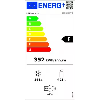 LG GSBC40EPPE lodówka side-by-side wolnostojąca 664 l E czarna