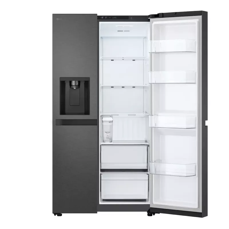 LG GSLC41EPPE lodówka side-by-side wolnostojąca 641 l czarna