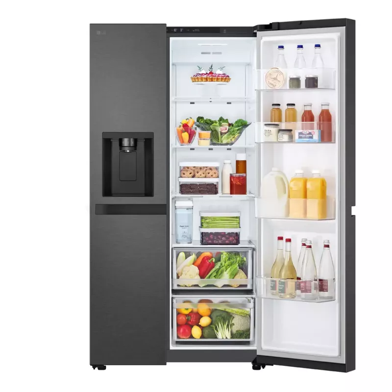 LG GSLC41EPPE lodówka side-by-side wolnostojąca 641 l czarna