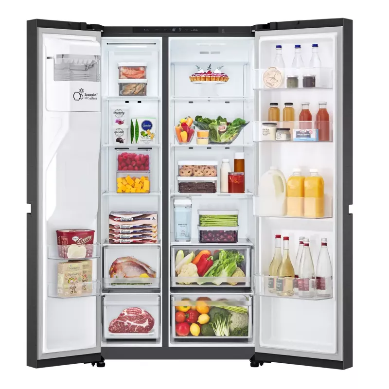 LG GSLC41EPPE lodówka side-by-side wolnostojąca 641 l czarna