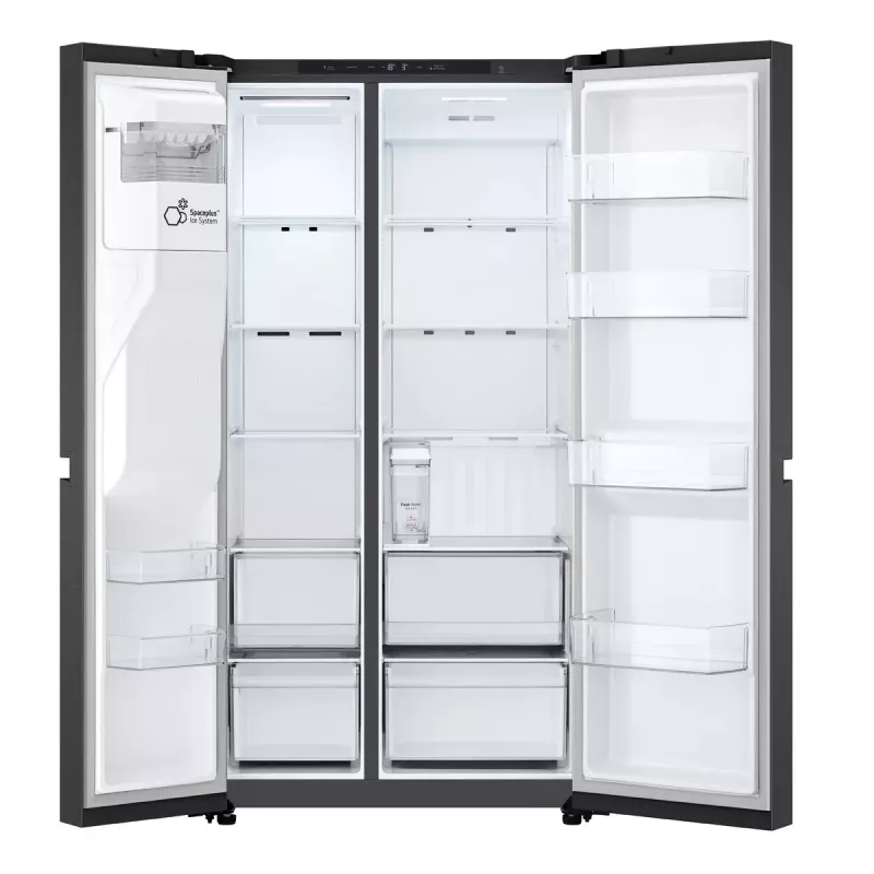 LG GSLC41EPPE lodówka side-by-side wolnostojąca 641 l czarna