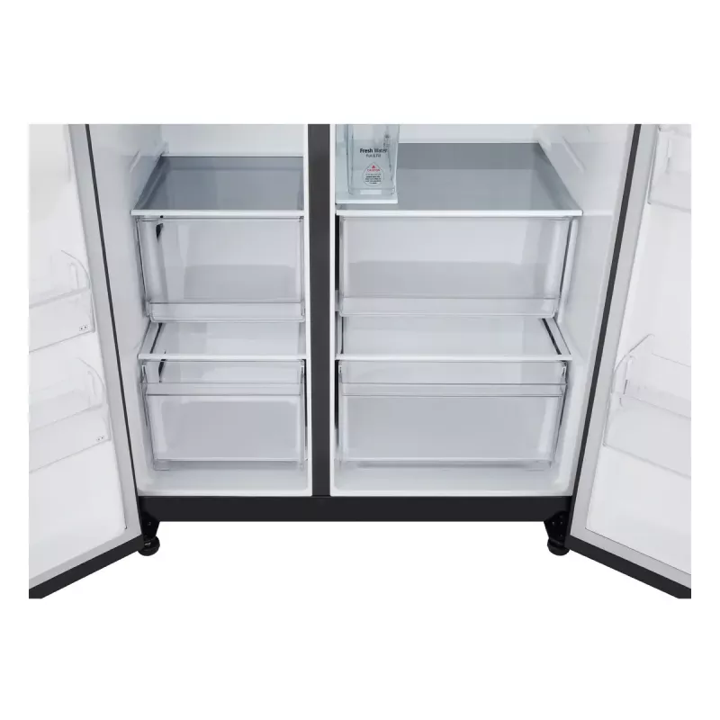 LG GSLC41EPPE lodówka side-by-side wolnostojąca 641 l czarna