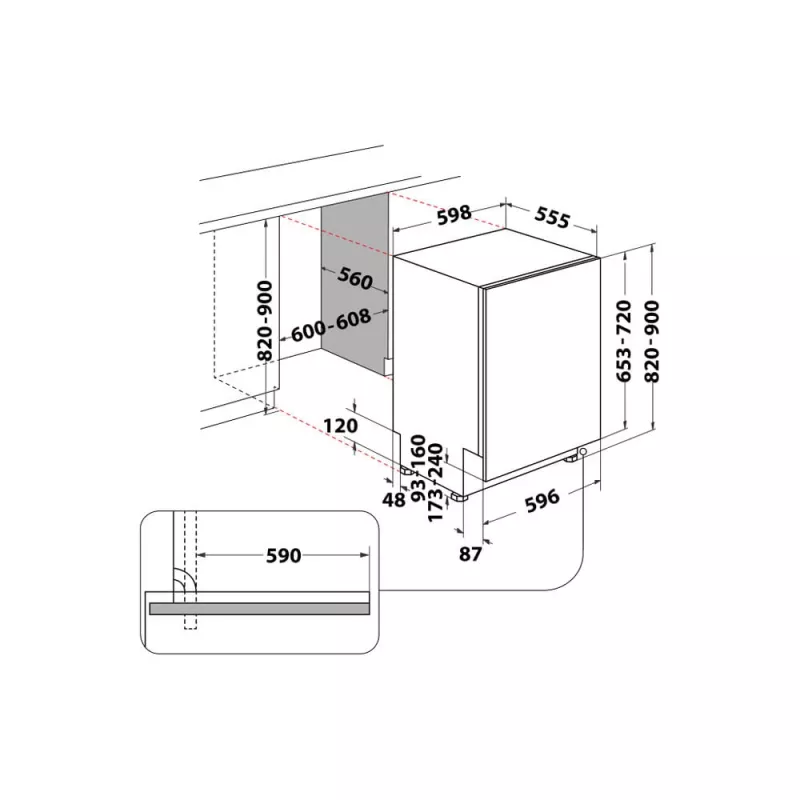 Whirlpool MaxiSpace W8I HT58 T w pełni zabudowana 14 kompletów