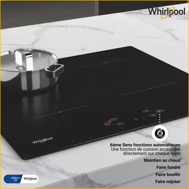 Whirlpool WS Q2160 NE Czarny Płyta indukcyjna do zabudowy 59 cm Strefowa płyta indukcyjna 4 stref(y)