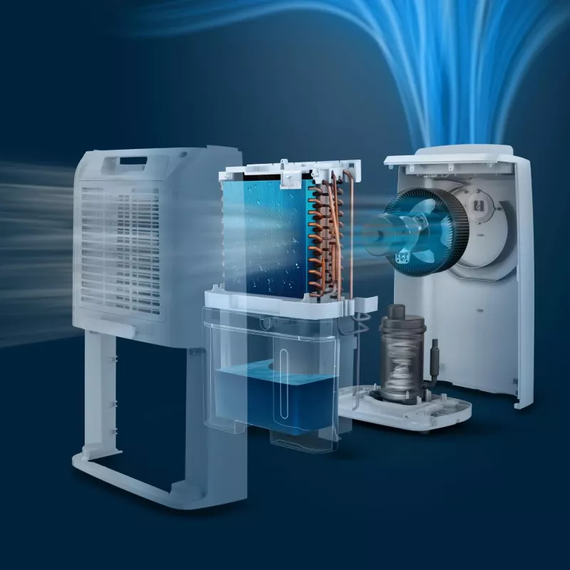 Philips 3000 series DE3306/11 Osuszacz powietrza 4 L 51 dB Biały, Jasnoszary