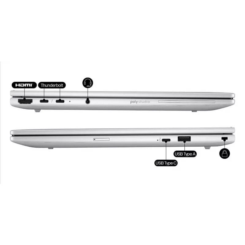 HP EliteBook 8 G1i AI Intel Core Ultra 5 225U Laptop 35,6 cm (14 cali) WUXGA 32 GB DDR5-SDRAM Wi-Fi 7 (802.11be) Windows 11 Pro AI PC Srebrny