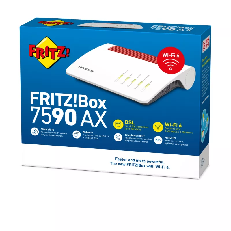 Router stacjonarny FRITZ!Box 7590 AX dwuzakresowy Wi-Fi 6