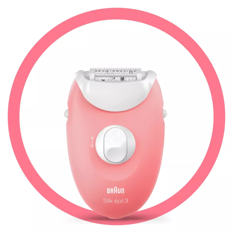 Braun Silk-épil 3 3-176 depilator z 3 dodatkami, różowy, biały, 20 pęset, golenie, AC, 100–240 V, 50–60 Hz