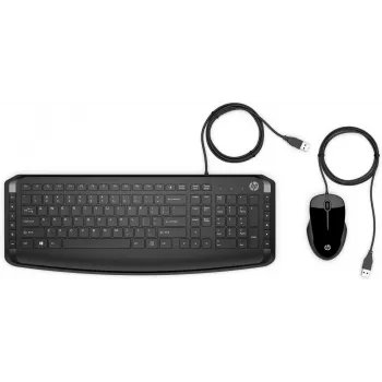 HP Pavilion klawiatura and mysz 200, przewodowy, USB, mechaniczny, QWERTY, czarny, mysz w zestawie