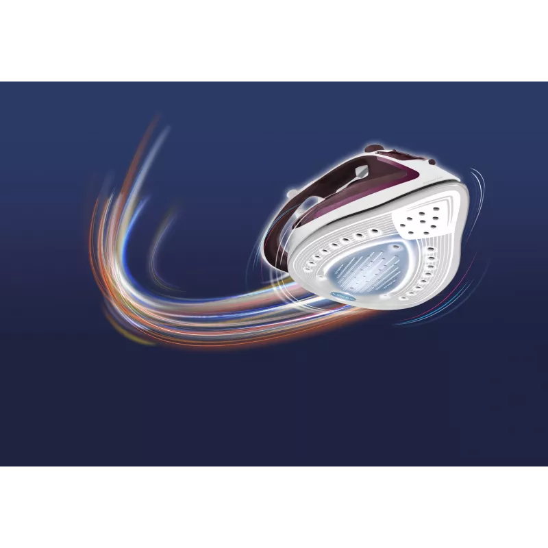 Żelazko Tefal EasyGliss Plus FV5714 Żelazko suche i parowe Stopa Durilium 2400 W Bordeaux, Białe