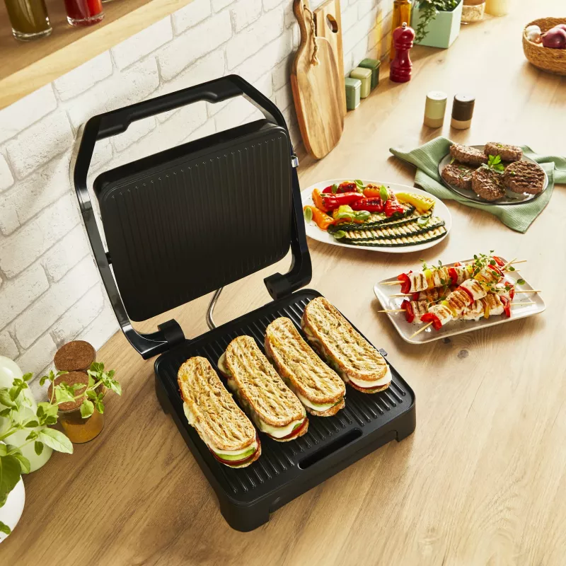 Grill kontaktowy Tefal Inicio Adjust GC272D10 z nieprzywierającymi płytami i regulacją temperatury