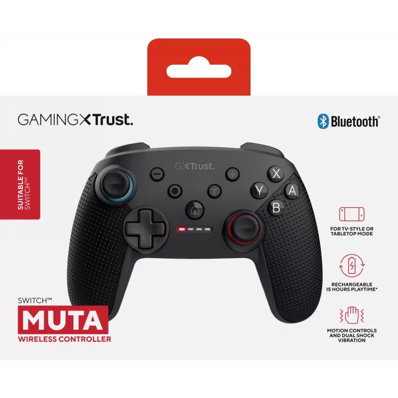 Trust GXT 1246 MUTA Czarny Bluetooth Gamepad Analogowy / Cyfrowy Nintendo Switch, Nintendo Switch Lite, Nintendo Switch OLED