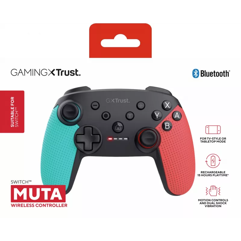 Trust GXT 1246B Muta Czarny, niebieski, czerwony Bluetooth Gamepad Nintendo Switch, Nintendo Switch Lite