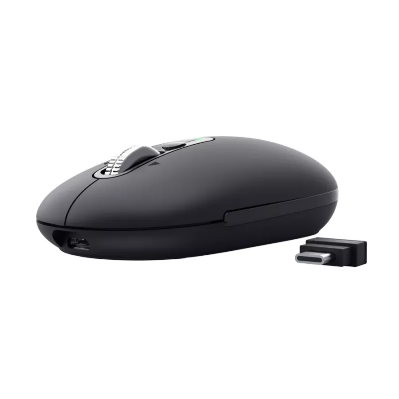 Mysz TRUST Seron cienki Multi — symetryczna mysz biurowa, optyczna 3200 DPI, RF Wireless + Bluetooth, 7 przycisków, czarna