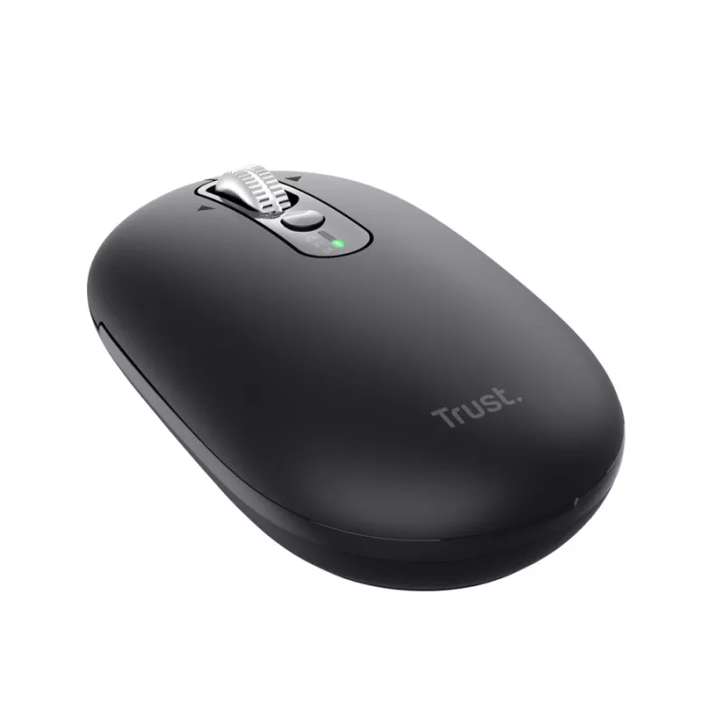 Mysz TRUST Seron cienki Multi — symetryczna mysz biurowa, optyczna 3200 DPI, RF Wireless + Bluetooth, 7 przycisków, czarna