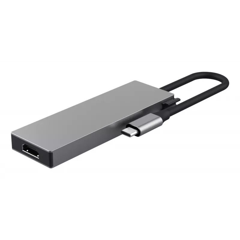 Koncentrator USB typu C TRUST 26062 — HDMI + USB 3.2 Gen 1 Typ-A i Typ-C, szary, 5 portów