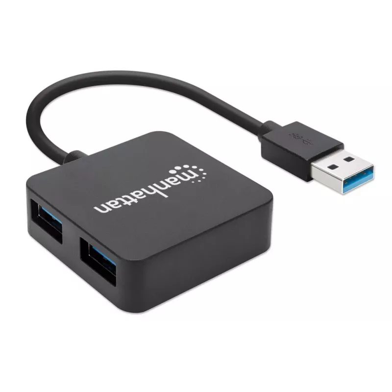 Manhattan Koncentrator USB-A 4-portowy, 4x porty USB-A, 5 Gb/s (USB 3.2 Gen1 znany jako USB 3.0), zasilany przez USB (nie wymaga zewnętrznego zasilacza). Szybkie ładowanie: 1 port do 0,9 A; ładowanie na 4 portach wymaga zewnętrznego zasilacza (nie dołączono), odpowiednik ST4300MINU3B