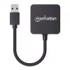 Manhattan Koncentrator USB-A 4-portowy, 4x porty USB-A, 5 Gb/s (USB 3.2 Gen1 znany jako USB 3.0), zasilany przez USB (nie wymaga zewnętrznego zasilacza). Szybkie ładowanie: 1 port do 0,9 A; ładowanie na 4 portach wymaga zewnętrznego zasilacza (nie dołączono), odpowiednik ST4300MINU3B