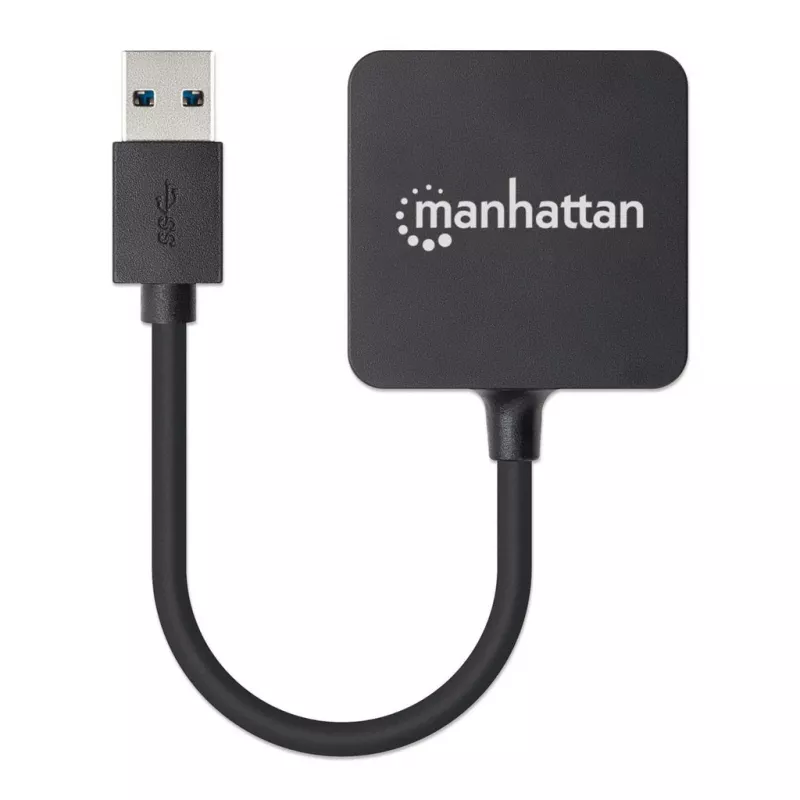 Manhattan Koncentrator USB-A 4-portowy, 4x porty USB-A, 5 Gb/s (USB 3.2 Gen1 znany jako USB 3.0), zasilany przez USB (nie wymaga zewnętrznego zasilacza). Szybkie ładowanie: 1 port do 0,9 A; ładowanie na 4 portach wymaga zewnętrznego zasilacza (nie dołączono), odpowiednik ST4300MINU3B