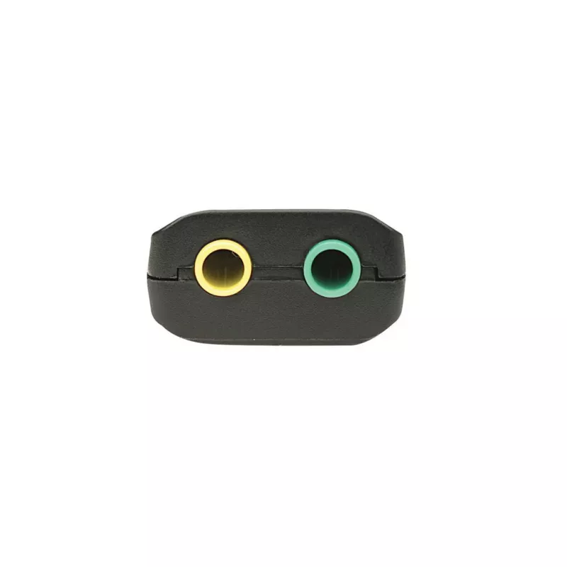 Adapter dźwiękowy Manhattan USB-A, porty USB-A na wejście mikrofonowe 3,5 mm i wyjście audio 3,5 mm, 480 Mb/s (USB 2.0), obsługa dźwięku 3D i wirtualnego dźwięku przestrzennego 5.1, Hi-Speed USB, czarny, trzyletnia gwarancja