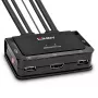 Lindy 2-portowy przełącznik KVM z kablami HDMI 4K30, USB 2.0 i audio, 1920 x 1080 pikseli, czarny