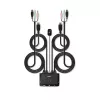 Lindy 2-portowy przełącznik KVM z kablami HDMI 4K30, USB 2.0 i audio, 1920 x 1080 pikseli, czarny