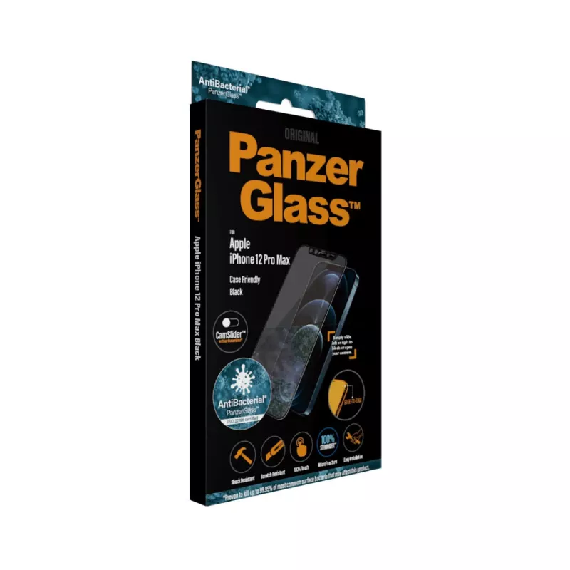 PanzerGlass ® CamSlider® Szkło ochronne na ekran iPhone 12 Pro Max | Edge-to-Edge