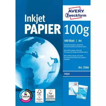 Papier do drukowania A4 Avery Bright biały Inkjet 500 arkuszy