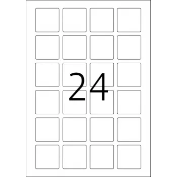 Etykiety do kodów QR HERMA 9642 A4 40x40 mm kwadratowe białe papierowe