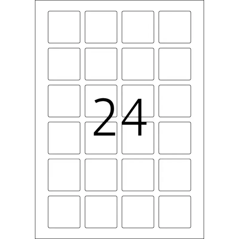 Etykiety do kodów QR HERMA 9642 A4 40x40 mm kwadratowe białe papierowe