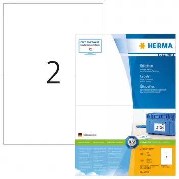 Samoprzylepne etykiety do drukarek HERMA Labels Premium A4 210x148 mm