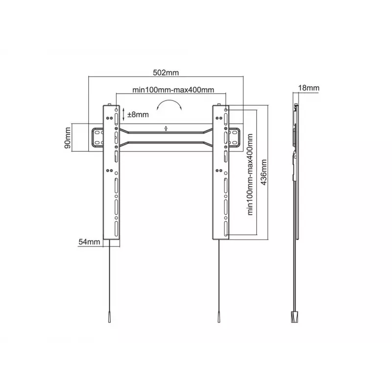 Multibrackets M VESA Wallmount Super cienki Fixed 400 MAX