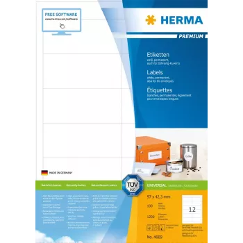 Samoprzylepna etykieta do drukarek HERMA Labels Premium A4 97x42,3 mm